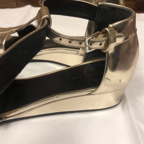 Celine Metallic Wedge Sandals - Picture 7 of 10